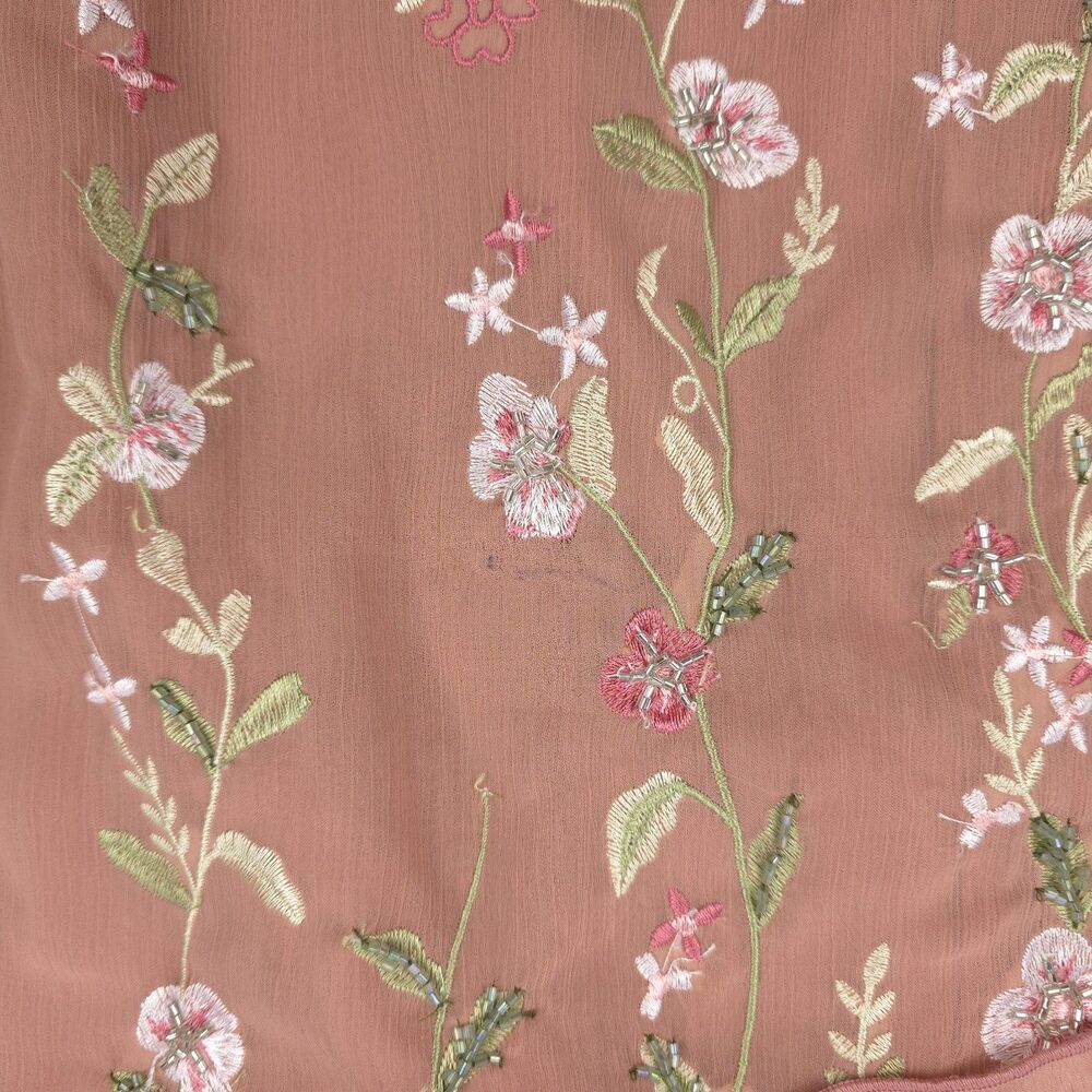 ASOS Cami Embellished Maxi Dress Bridesmaid Gown Embroidered Rose Ethereal Fairy - Picture 11 of 13
